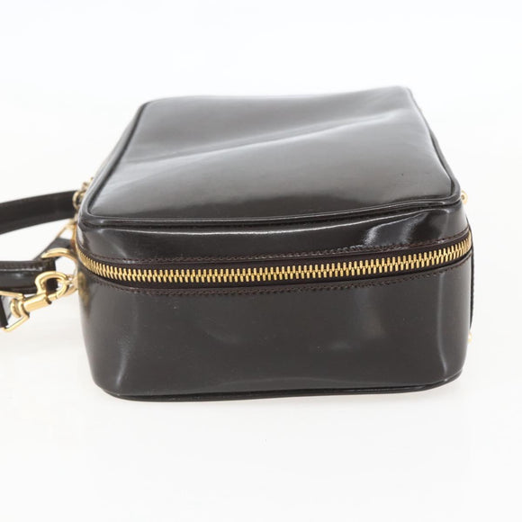 GUCCI Vanity Bag Tasche Emaille 2way Braun Gold 000 2122 0565 Auth am10324