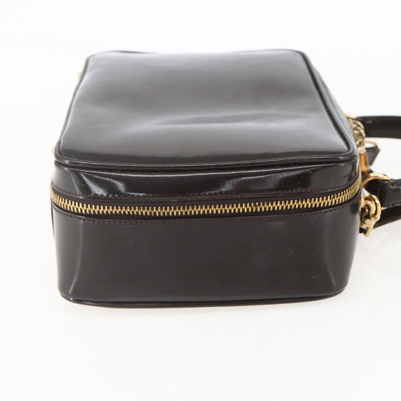 GUCCI Vanity Bag Tasche Emaille 2way Braun Gold 000 2122 0565 Auth am10324