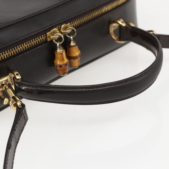 GUCCI Vanity Bag Tasche Emaille 2way Braun Gold 000 2122 0565 Auth am10324