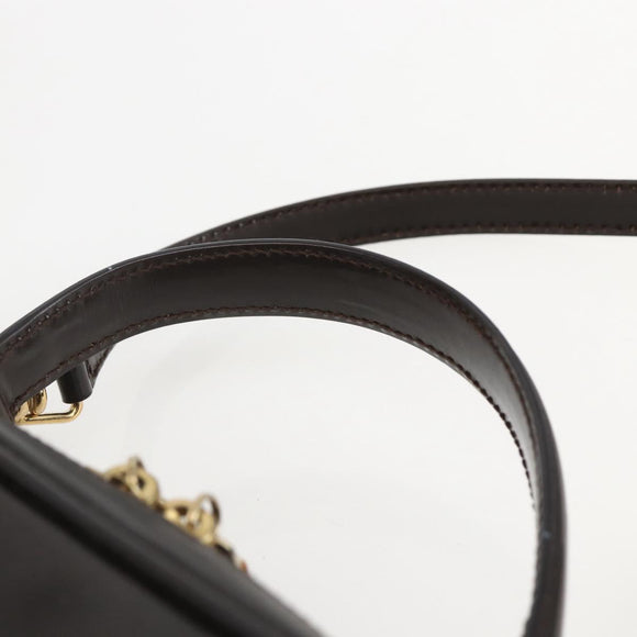 GUCCI Vanity Bag Tasche Emaille 2way Braun Gold 000 2122 0565 Auth am10324