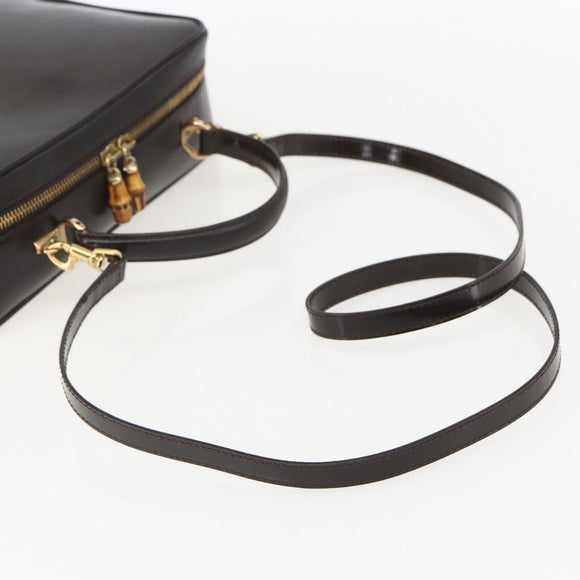 GUCCI Vanity Bag Tasche Emaille 2way Braun Gold 000 2122 0565 Auth am10324