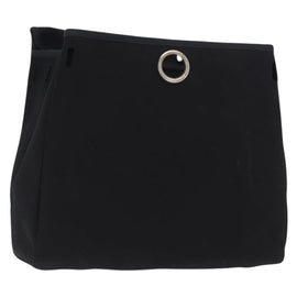 HERMES Spare Bag Canvas Black Silver Auth am10325
