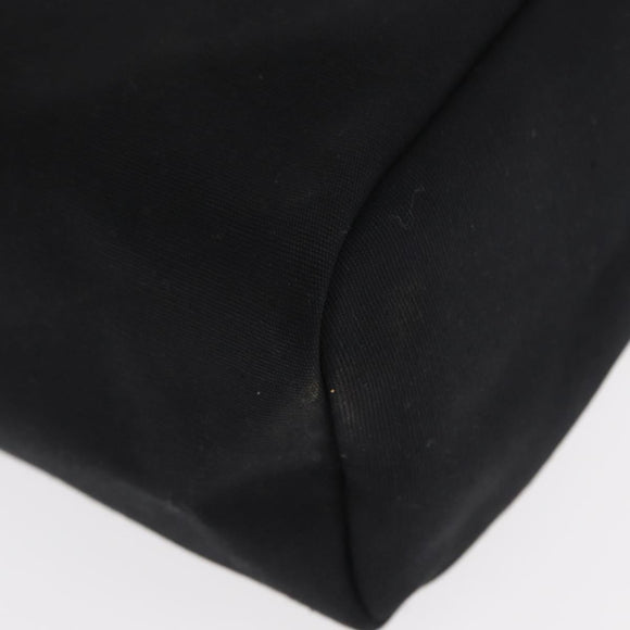 HERMES Spare Bag Canvas Black Silver Auth am10325