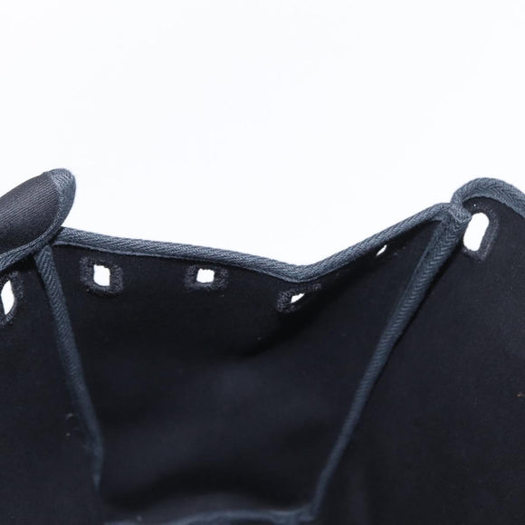 HERMES Spare Bag Canvas Black Silver Auth am10325