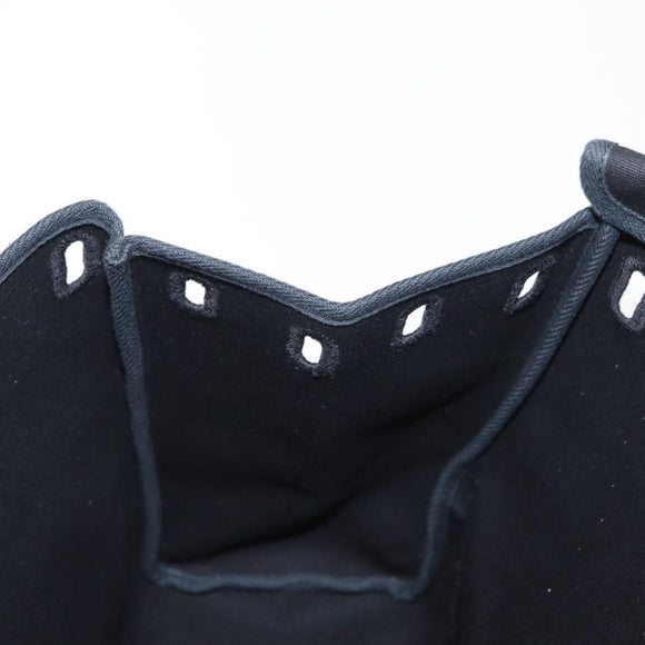 HERMES Spare Bag Canvas Black Silver Auth am10325