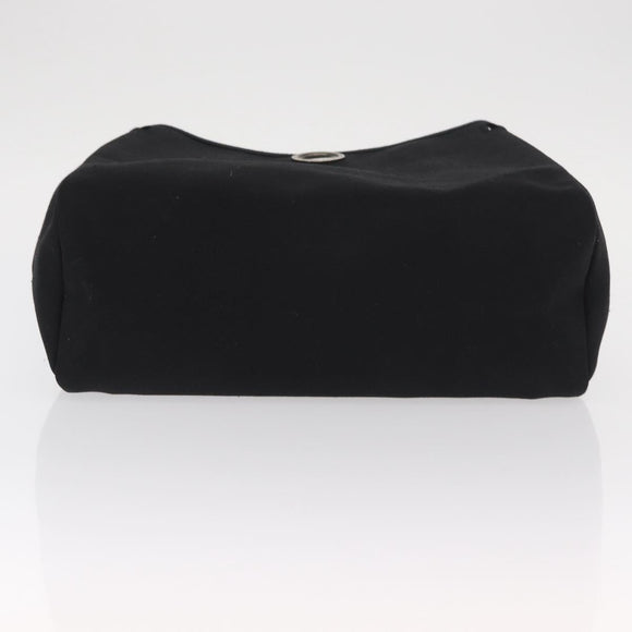 HERMES Spare Bag Canvas Black Silver Auth am10325