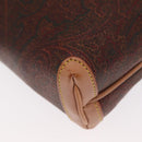 ETRO Paisley Shoulder Bag Leather Bordeaux Gold Auth am10326-14