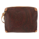 ETRO Paisley Shoulder Bag Leather Bordeaux Gold Auth am10326-13