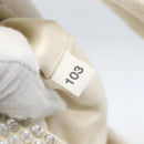 PRADA Rhinestone Hand Bag Satin White Silver Auth am10329V-21