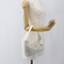 PRADA Rhinestone Hand Bag Satin White Silver Auth am10329V-22