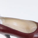 CHANEL High Heels Leather Size 36 Bordeaux CC Auth am10330-14