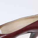 CHANEL High Heels Leather Size 36 Bordeaux CC Auth am10330-15