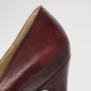 CHANEL High Heels Leather Size 36 Bordeaux CC Auth am10330-18
