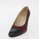 CHANEL High Heels Leather Size 36 Bordeaux CC Auth am10330-19