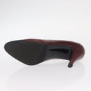 CHANEL High Heels Leather Size 36 Bordeaux CC Auth am10330-24