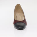 CHANEL High Heels Leather Size 36 Bordeaux CC Auth am10330-28