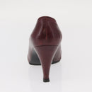 CHANEL High Heels Leather Size 36 Bordeaux CC Auth am10330-29