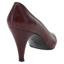 CHANEL High Heels Leather Size 36 Bordeaux CC Auth am10330-3