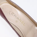 CHANEL High Heels Leather Size 36 Bordeaux CC Auth am10330-30