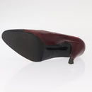 CHANEL High Heels Leather Size 36 Bordeaux CC Auth am10330-7