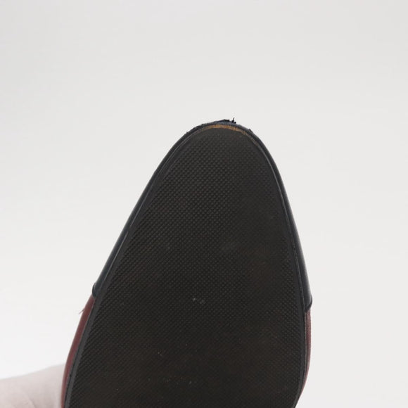 CHANEL High Heels Leather Size 36 Bordeaux CC Auth am10330