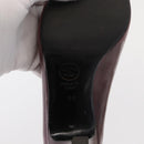CHANEL High Heels Leather Size 36 Bordeaux CC Auth am10330-9