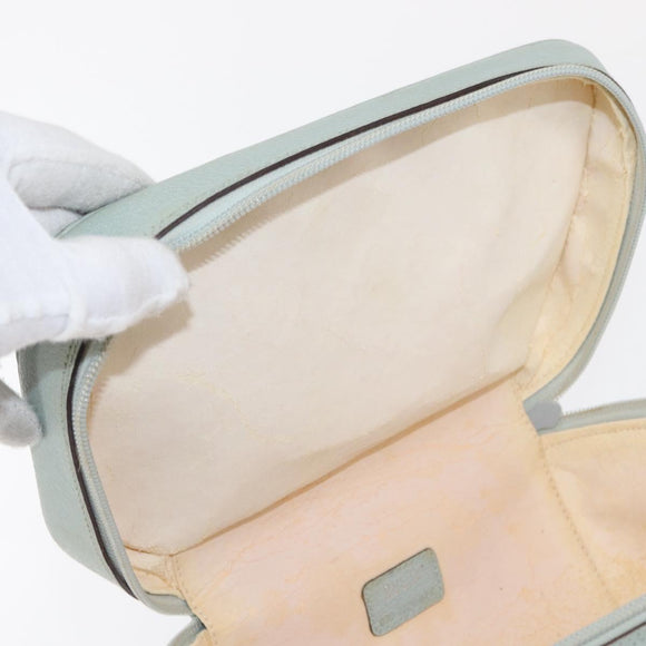 GUCCI Vanity Pouch Bag Leather Light Blue 039 2020 0710 Auth am10333