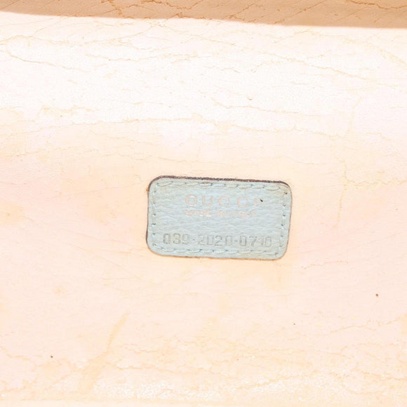 GUCCI Vanity Pouch Bag Leather Light Blue 039 2020 0710 Auth am10333