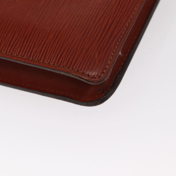 LOUIS VUITTON Epi Porte Documents Senatur Briefcase Brown M54453 LV Auth am10334