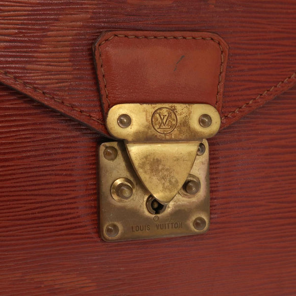 LOUIS VUITTON Epi Porte Documents Senatur Briefcase Brown M54453 LV Auth am10334