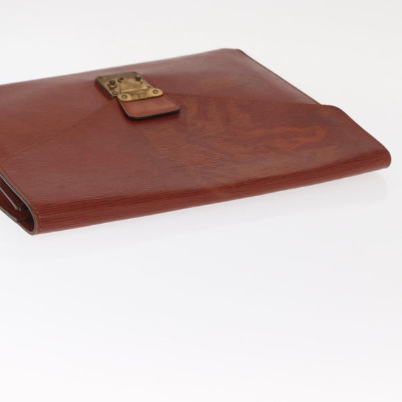 LOUIS VUITTON Epi Porte Documents Senatur Briefcase Brown M54453 LV Auth am10334
