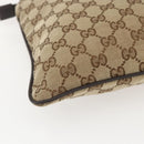 GUCCI GG Canvas Web Sherry Line Shoulder Bag Beige Silver 146309 Auth am10337A-16