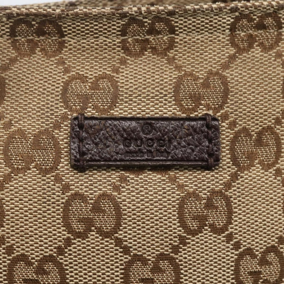 GUCCI GG Canvas Web Sherry Line Shoulder Bag Beige Silver 146309 Auth am10337A