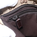 GUCCI GG Canvas Web Sherry Line Shoulder Bag Beige Silver 146309 Auth am10337-19