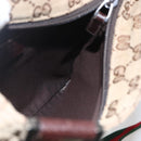 GUCCI GG Canvas Web Sherry Line Shoulder Bag Beige Silver 146309 Auth am10337A-20