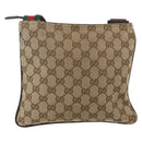 GUCCI GG Canvas Web Sherry Line Shoulder Bag Beige Silver 146309 Auth am10337-2