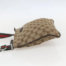 GUCCI GG Canvas Web Sherry Line Shoulder Bag Beige Silver 146309 Auth am10337-3