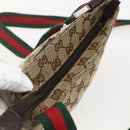 GUCCI GG Canvas Web Sherry Line Shoulder Bag Beige Silver 146309 Auth am10337A-6