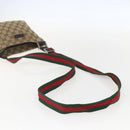 GUCCI GG Canvas Web Sherry Line Shoulder Bag Beige Silver 146309 Auth am10337-7