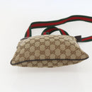 GUCCI GG Canvas Web Sherry Line Shoulder Bag Beige Silver 146309 Auth am10337A-5