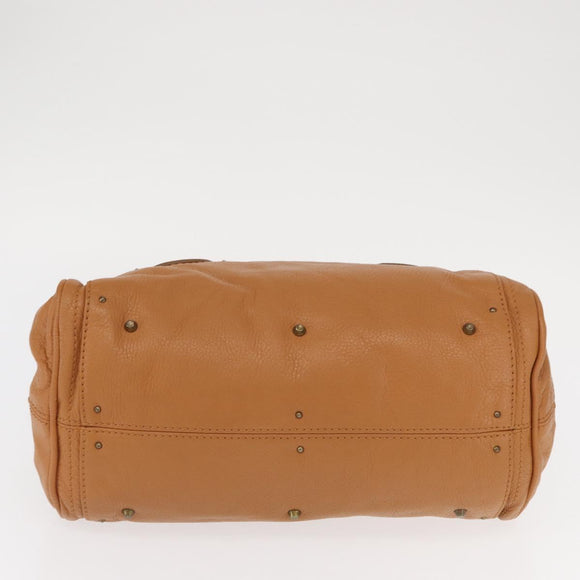 Chloe Paddington Hand Bag Leather Brown Gold Silver Auth am10338V