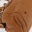 Chloe Paddington Hand Bag Leather Brown Gold Silver Auth am10338V-11