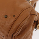Chloe Paddington Hand Bag Leather Brown Gold Silver Auth am10338V-12