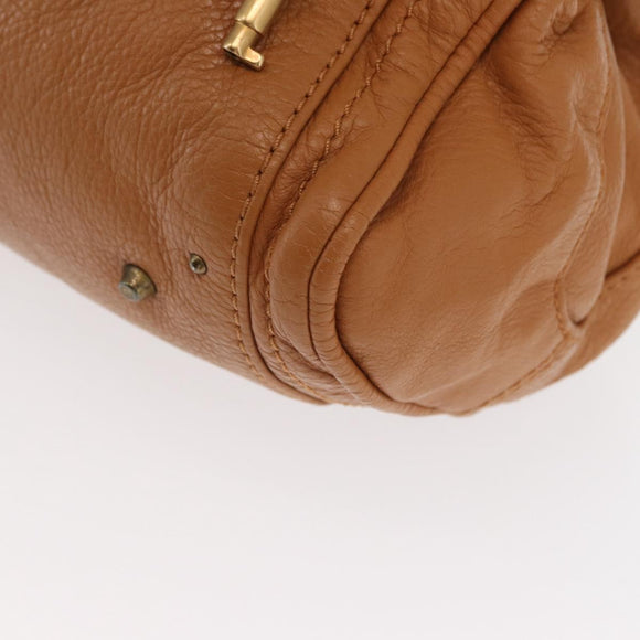 Chloe Paddington Hand Bag Leather Brown Gold Silver Auth am10338V