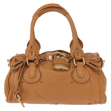 Chloe Paddington Hand Bag Leather Brown Gold Silver Auth am10338V - 0