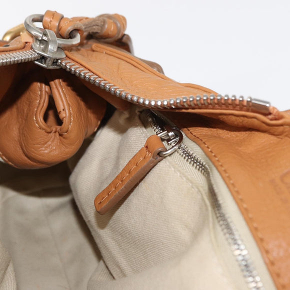 Chloe Paddington Hand Bag Leather Brown Gold Silver Auth am10338V