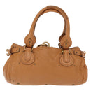 Chloe Paddington Hand Bag Leather Brown Gold Silver Auth am10338V-3