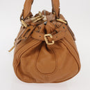 Chloe Paddington Hand Bag Leather Brown Gold Silver Auth am10338V-5