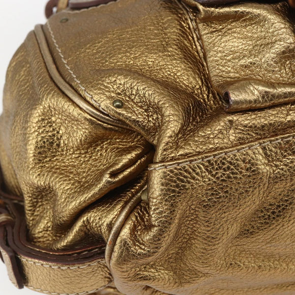 Chloe Paddington Hand Bag Leather Beige Gold Silver Auth am10339V