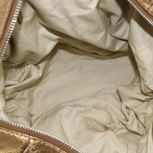 Chloe Paddington Hand Bag Leather Beige Gold Silver Auth am10339V